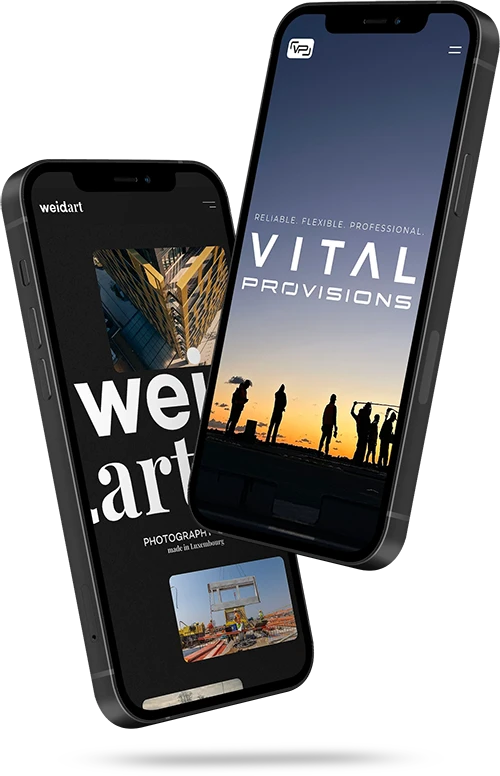 Mobile Webseite von weidart und VitalPro